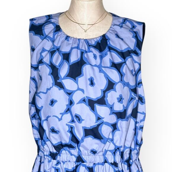 New $140 BANANA REPUBLIC Floral Midi Dress Pull-On Banded Waist Brunch Tea Party - Picture 5 of 15